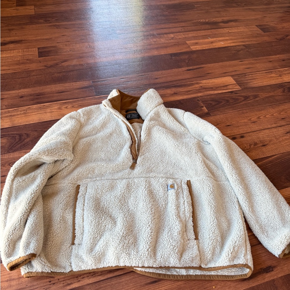 Carhartt Cream Sherpa Fleece Hoodie